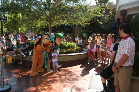  A pair of Disney dogs greet their fans
