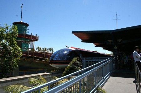 Monorail prepares to depart Tomorrowland