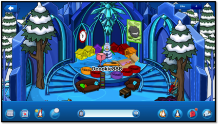 Dean’s new ice igloo is a comfortable home  that is all about his puffles! 