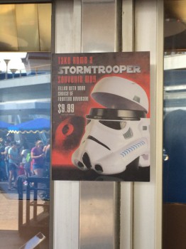 A Storm Trooper souvenir cup is now available at Tomorrowland Terrace