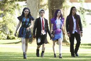 DESCENDANTS - The teenage sons and daughters of Disney's most infamous villains star in Disney's "Descendants," a live-action movie that - with a knowing wink at traditional fairy tales - fuses castles with classrooms to create a contemporary, music-driven story about the challenges in living up to parental and peer expectations. Made for kids, tweens and families, the movie premieres FRIDAY, JULY 31 (8:00 p.m., ET/PT) on Disney Channel and Friday, July 24 to verified users on the WATCH Disney Channel app and WATCHDisneyChannel.com. (Disney Channel/Jack Rowand) SOFIA CARSON, CAMERON BOYCE, DOVE CAMERON, BOOBOO STEWART