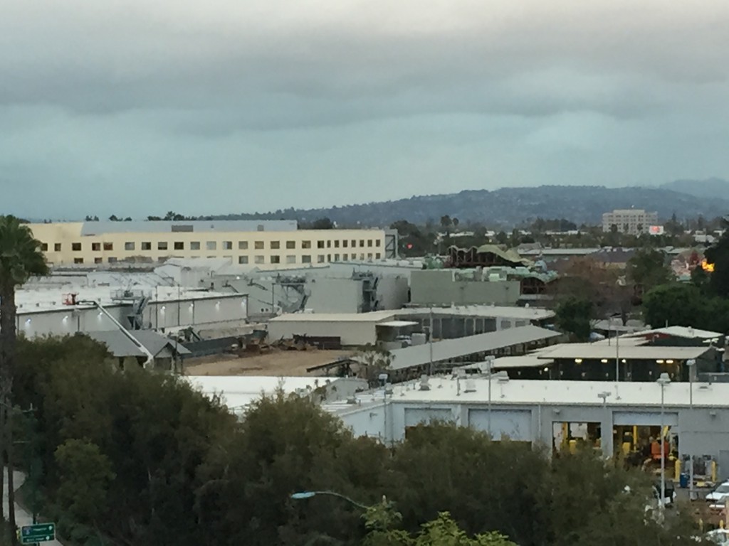 The Pope House can be seen to the left, awaiting a final move to a new location