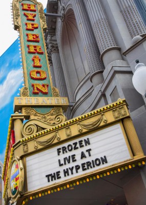 ‘FROZEN  – LIVE AT THE HYPERION’ – “Frozen – Live at the Hyperion,” a new musical based on the Walt Disney Animation Studios film “Frozen,” will open at the Hyperion Theater at Disney California Adventure Park on May 27, 2016. The new musical at the Disneyland Resort will immerse audiences in the emotional journey of Anna and Elsa in an entertaining musical adaptation that includes elaborate costumes and sets, special effects, new technologies, show-stopping production numbers and unique theatrical surprises. (Paul Hiffmeyer/Disneyland Resort)