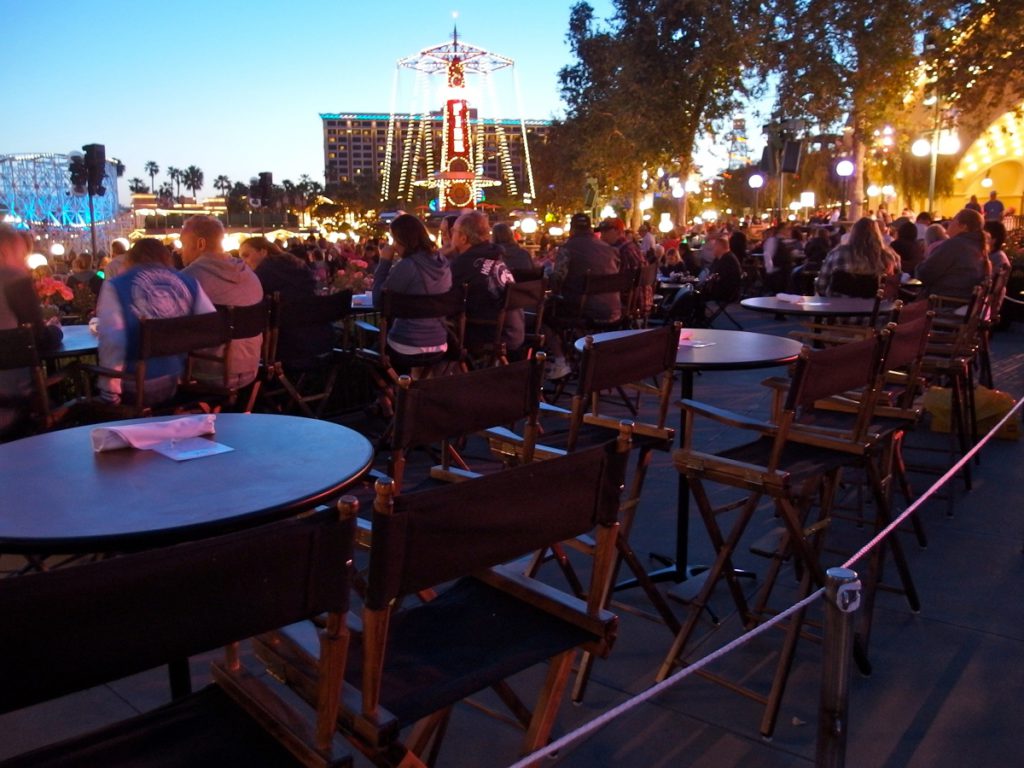 Dessert Party guests are seated in prime viewing areas facing Paradise Bay.