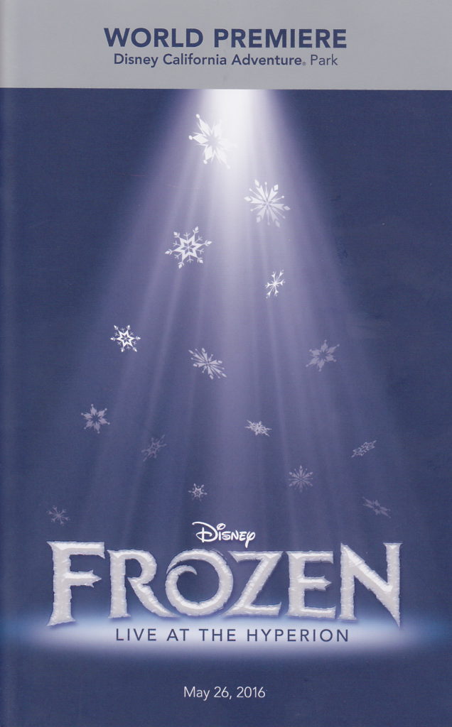Cover of the souvenir program that was given out opening night