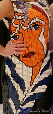 Ashley LEGO gown closeup