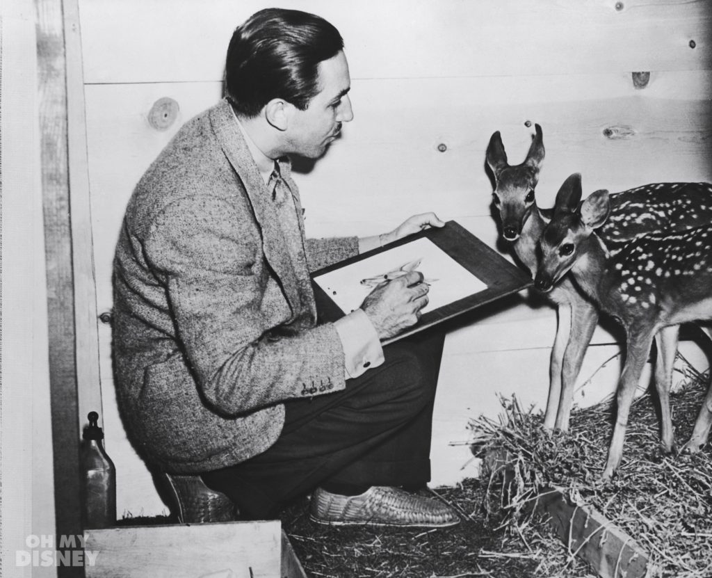 Walt-Disney-Sketching-Deer-Circa-Bambi