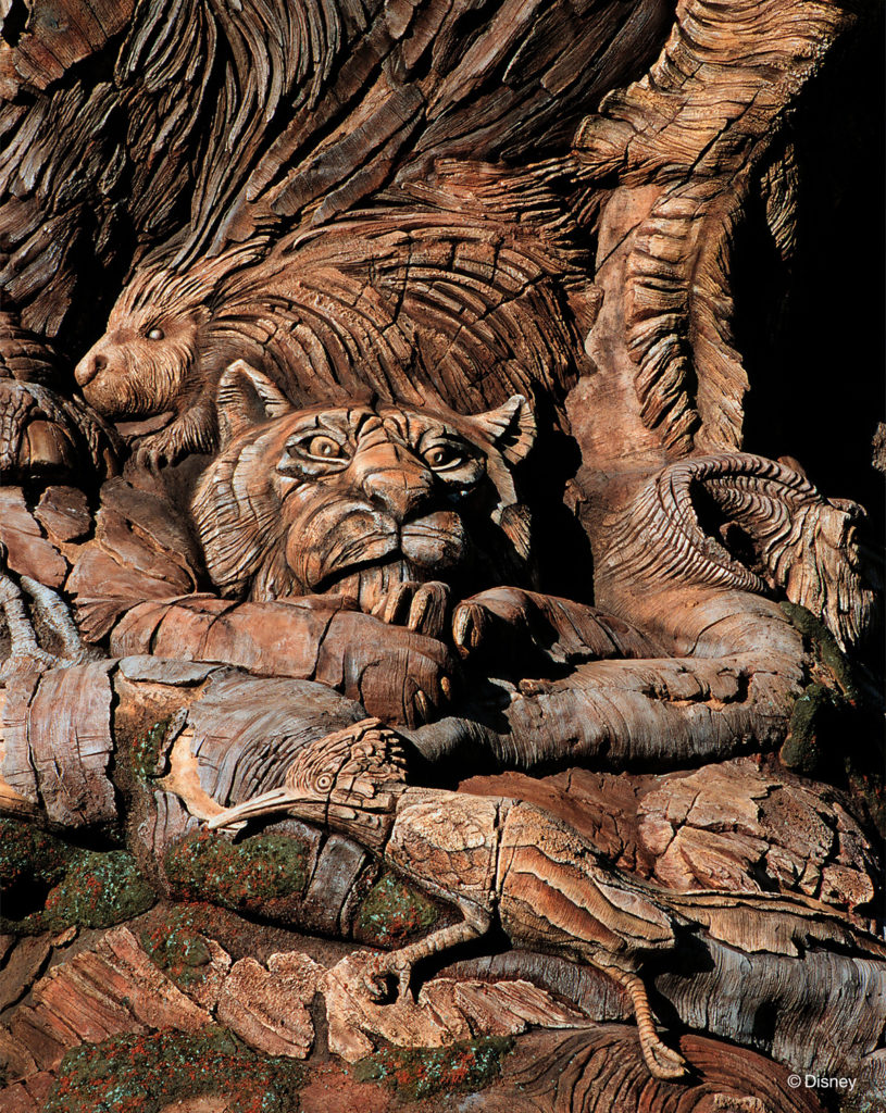 TREE OF LIFE –– The Tree of Life at Disney’s Animal Kingdom stands at 145 feet tall and features more than 350 animals carved into its trunk. (Disney)