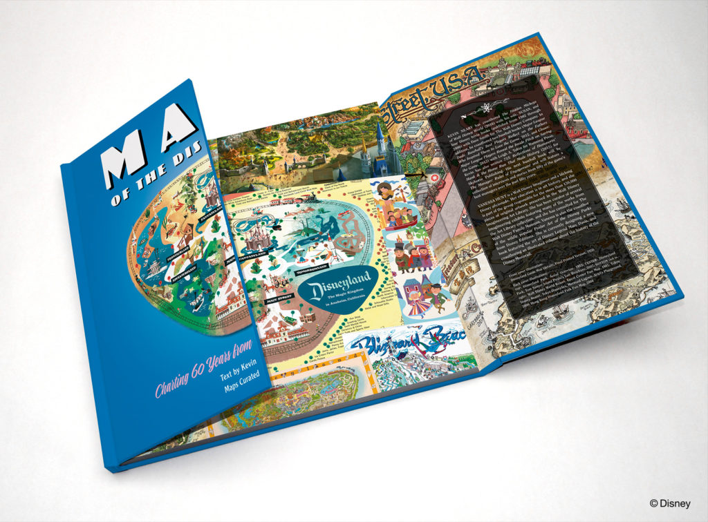 MAPPING DISNEY –– Written by Kevin and Susan Neary and curated by Vanessa Hunt, Maps of the Disney Parks: Charting 60 Years from California to Shanghai (Disney Editions) charts the creative artwork and history of Disney park maps, from Disneyland in 1955 to today. (Disney)