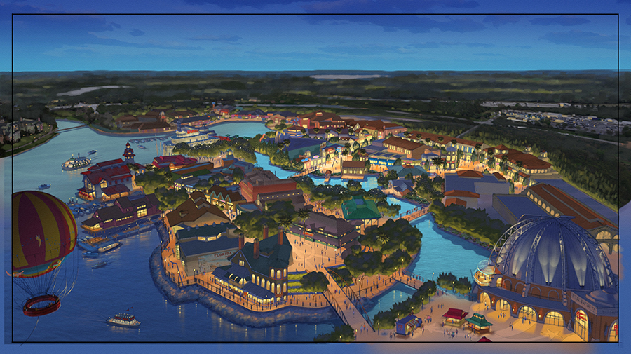 Approximately how many acres is Disney Springs?
