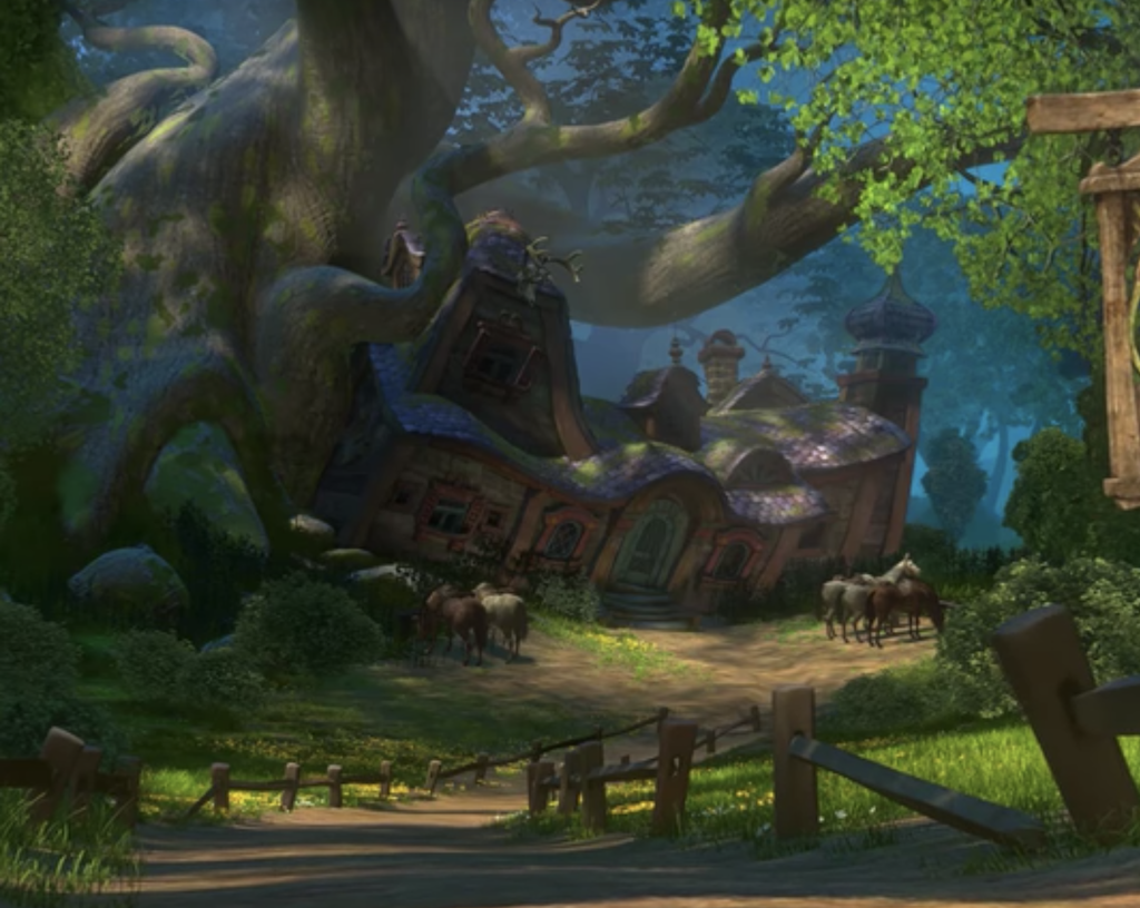 True or False: The name of the tavern Flynn and Rapunzel visit is called The Snuggly Duckling