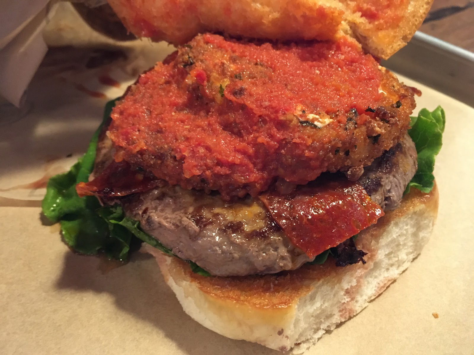 Food Review DLuxe Burger's Pepperoni Pizza Burger at Disney Springs