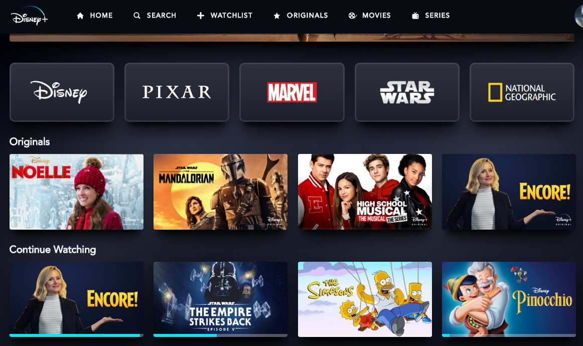 Disney+ Adds 'Continue Watching' Feature to User Interface