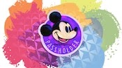 A painting of Mickey Mouse’s face over the word Passholder