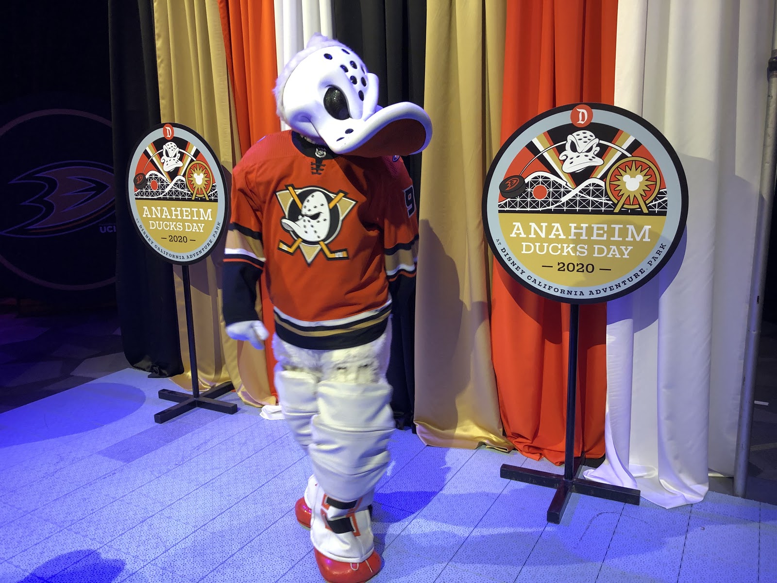 The Anaheim Ducks mascot, - Laguna Niguel Holiday Parade