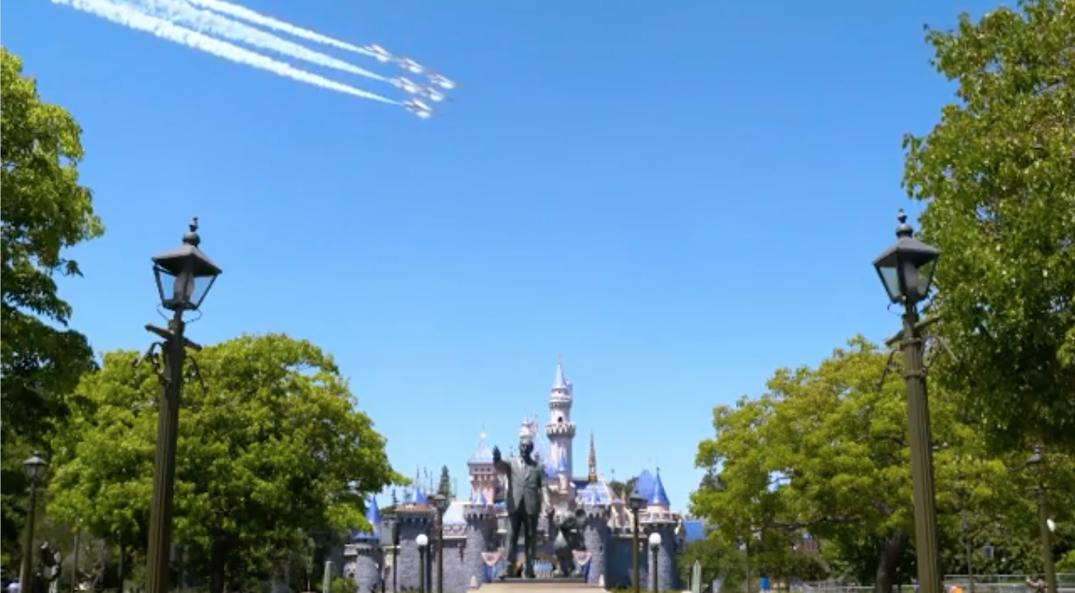 US Air Force Thunderbirds Fly Over Disneyland Resort