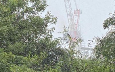 Walt Disney World Construction Crane Near Swan and Dolphin Resort Struck By Lightning