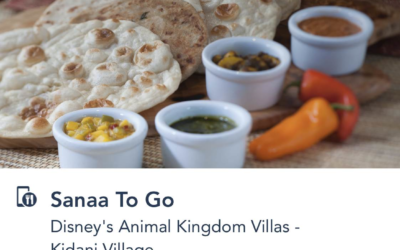 Sanaa Offering To Go Menu at Disney's Animal Kingdom Lodge - Kidani Village