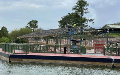 Construction Photo Update: New Views of Magic Kingdom Resort Launch Dock and Grand Floridian Walkway