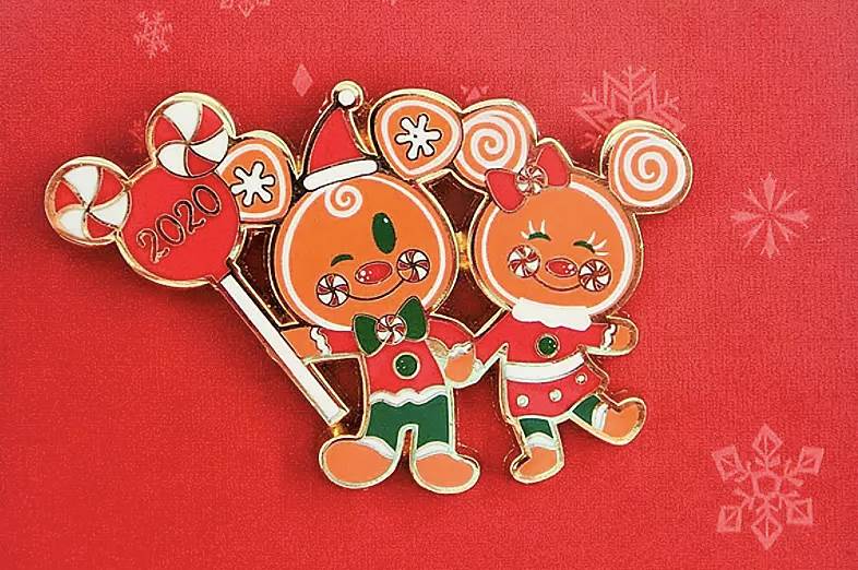 Disney Pin Mickey and Minnie Mouse Gingerbread Holiday 2020 