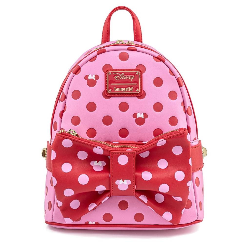  Loungefly x Minnie Mouse Denim Polka Dot Mini Backpack