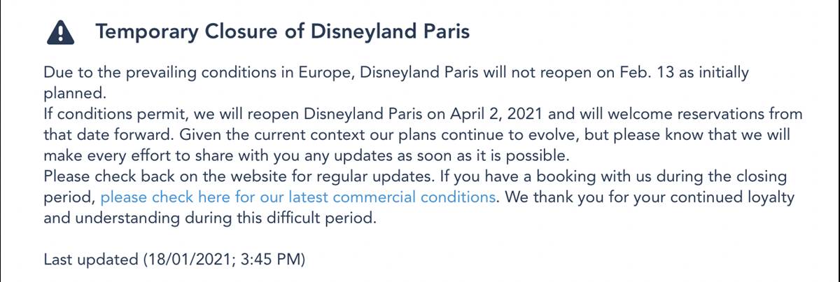 Disneyland Paris Moves Reopening Date To April 2 Due To Prevailing Conditions In Europe Laughingplace Com