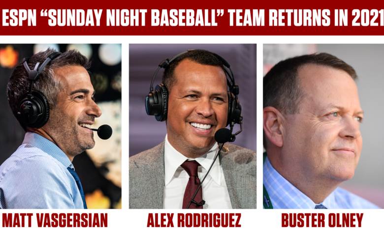 The "Sunday Night Baseball" Team Returns on April 1 With an Opening Night Telecast on ESPN