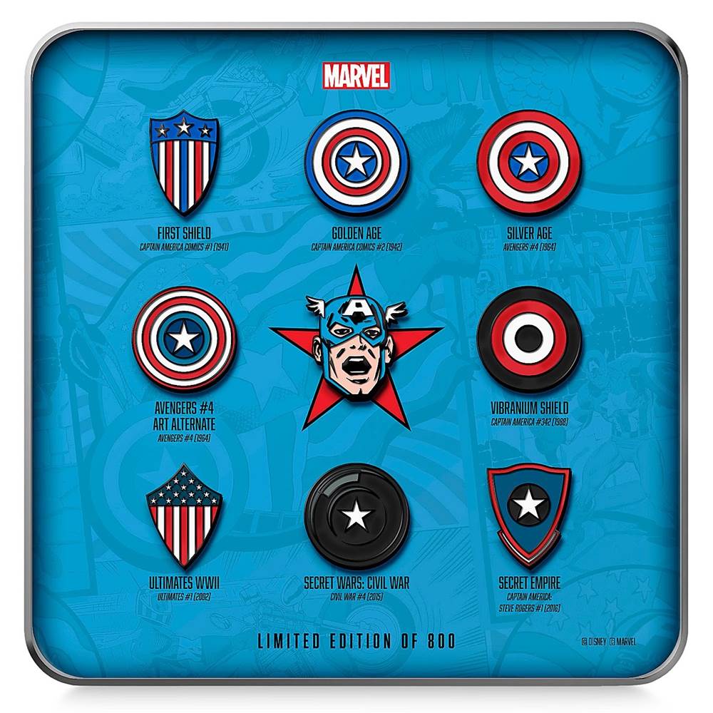 D23 Gold Member Exclusive Captain America Limited Edition Pin Set