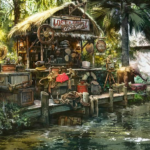 Concept Art for New Jungle Cruise Finale Scene Featuring "Trader Sam's Gift Shop" Revealed