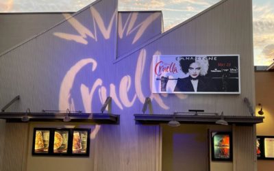 New "Cruella" Displays Appear at Disney Springs' AMC Theater