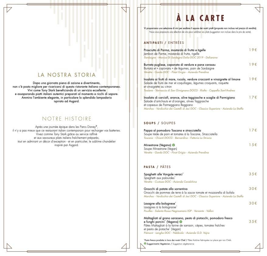 Disneyland Paris Shares Menus For Disney S Hotel New York The Art Of Marvel Restaurants Laughingplace Com