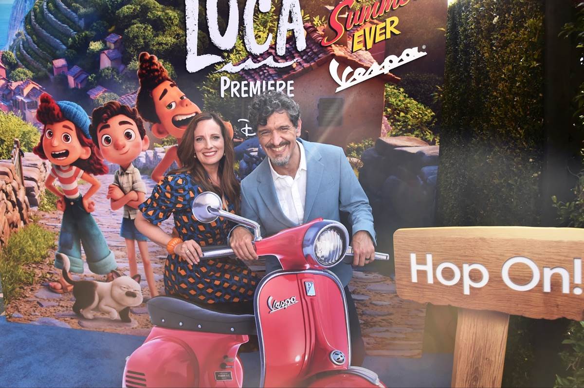 (L-R) Andrea Warren and Enrico Casarosa arrive at the world premiere for LUCA, held at the El Capitan Theatre in Hollywood, California on June 17, 2021. (Photo by Alberto E. Rodriguez/Getty Images for Disney)