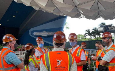 Disney Parks Leaders Inspect Spaceship Earth Lighting Package in New Instagram Post from Zach Ridley