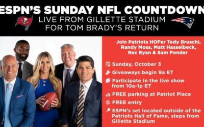 ESPN’s “Sunday NFL Countdown” Will Be Live From Gillette Stadium on October 3
