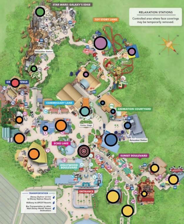 30th Anniversary Of Disney's Hollywood Studios Fold Out Map