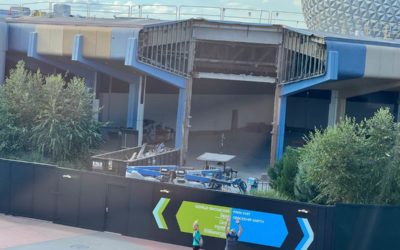 Demolition of the Temporary MouseGear at EPCOT Begins