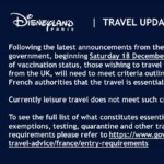 Disneyland Paris Makes Adjustments Due to New Travel Restrictions for United Kingdom Passengers Flying to France