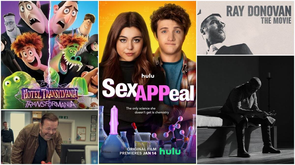 Hotel Transylvania: Transformania (Sony), Sex Appeal (Hulu), Ray Donovan: The Movie (Showtime), After Life (Netflix), The Tragedy of Macbeth (Apple TV+)