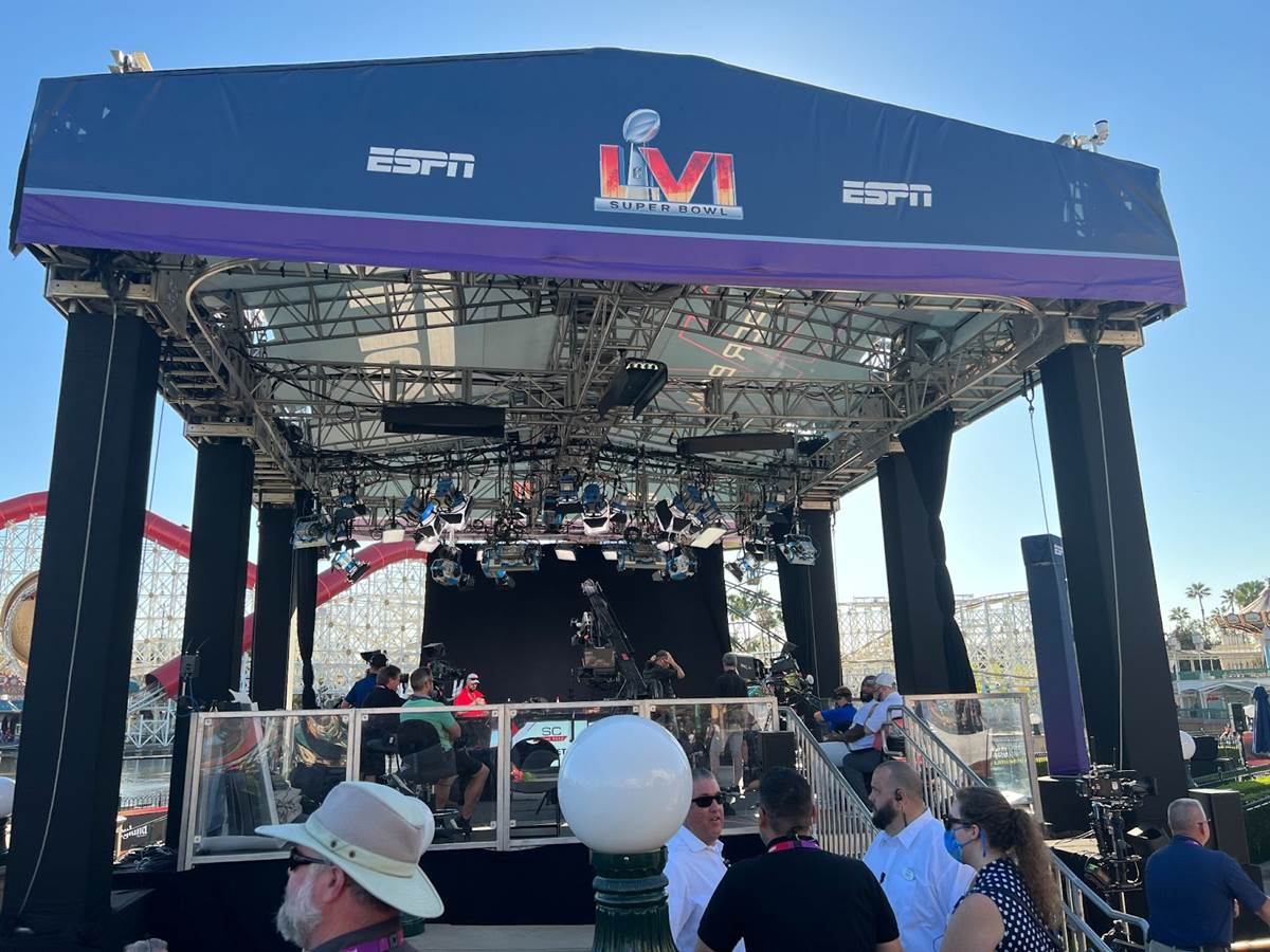 Photos: ESPN Broadcasting Live from Disney California Adventure for Super  Bowl LVI 