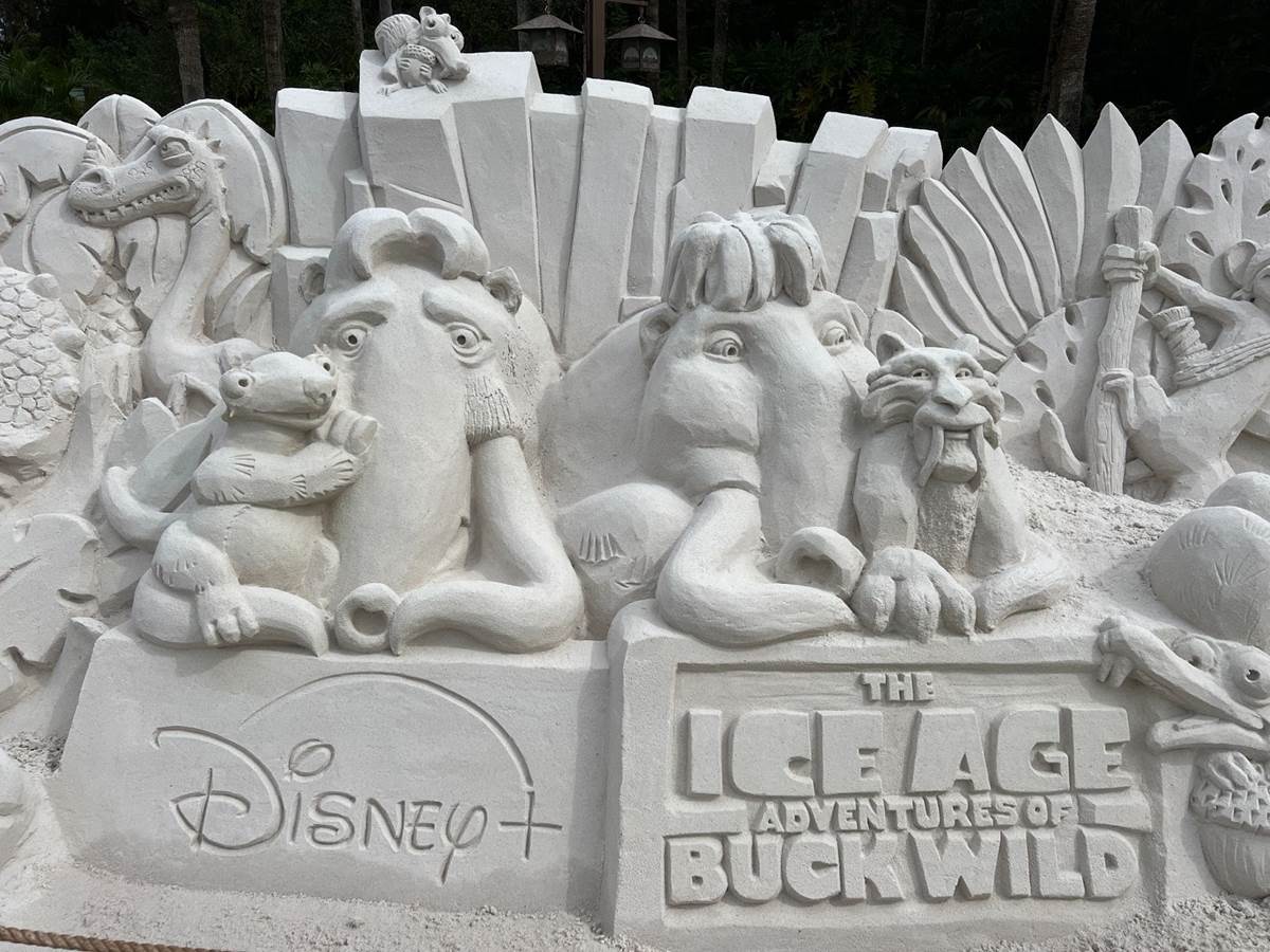 Progress Continues on Ice Age Sand Sculpture at Disney's Animal Kingdom