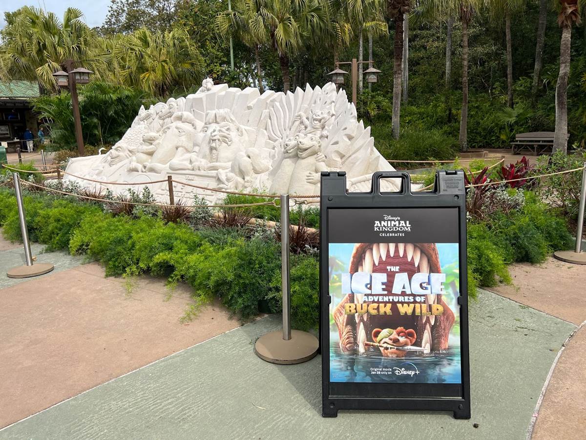 Ice Age sculpture outside Disney's Animal Kingdom