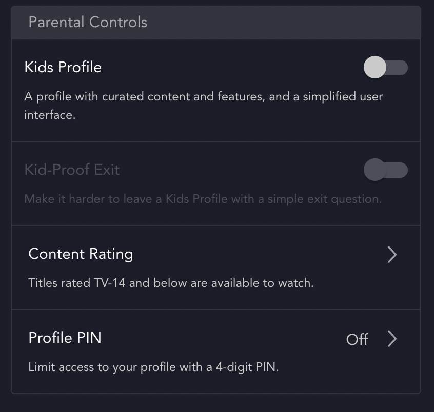 Parental Control Settings Added to Disney Plus