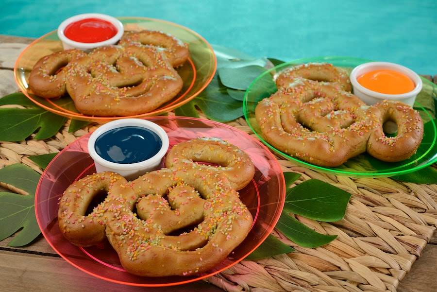 Rainbow Salted Mickey Pretzel with party cheese