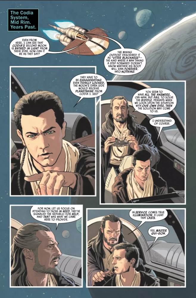 Comic Review - Qui-Gon Jinn and His Padawan Travel to to a Moon of Darkness  in Star Wars: Obi-Wan #2 