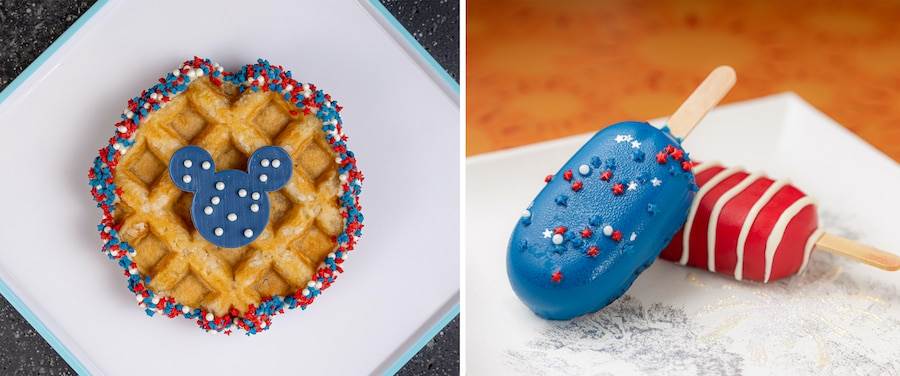 Fourth of July Liege Waffle and Red, White, & Blue Cake Pops from EPCOT