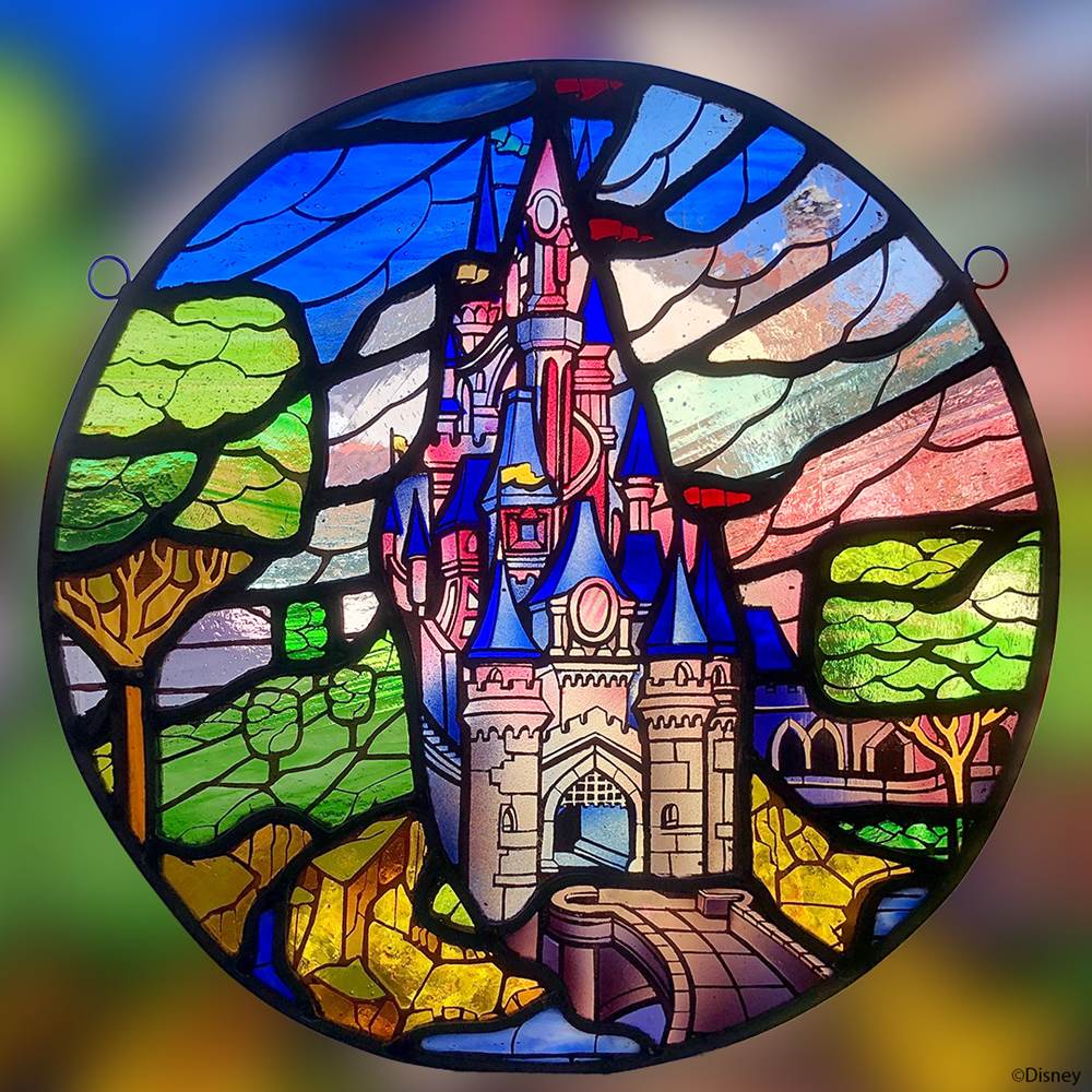Stained Glass Window with the Prince`s Kiss To Sleeping Beauty