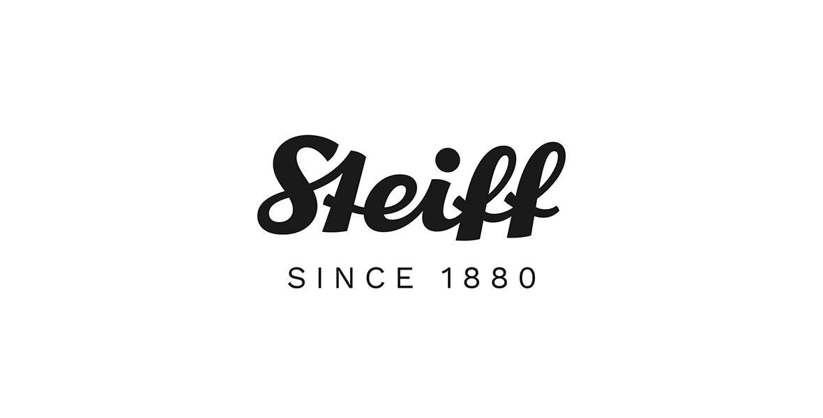 The logo for Steiff, written in cursive bolded black type against a white background with the line “Since 1880