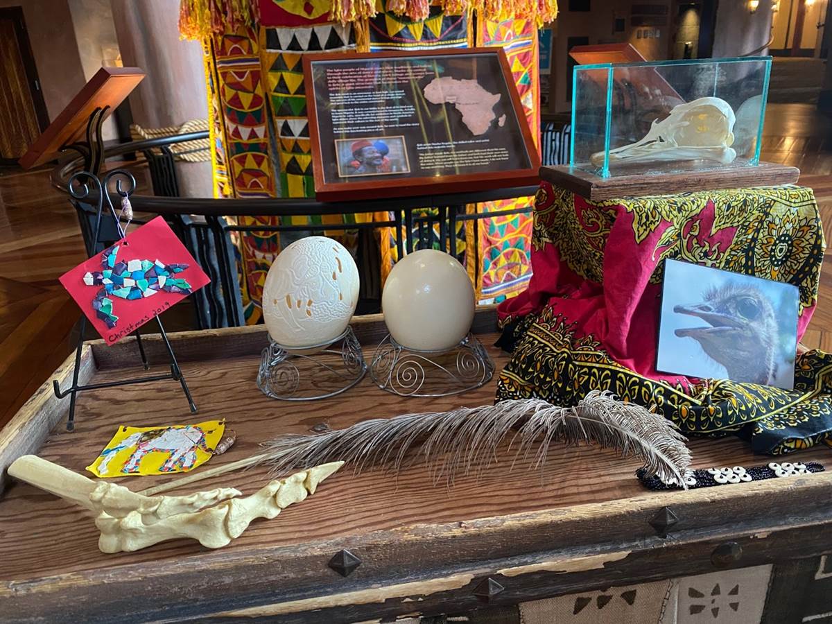 Photos Decorate a MosaicLike Holiday Ornament Made of Ostrich Eggs at