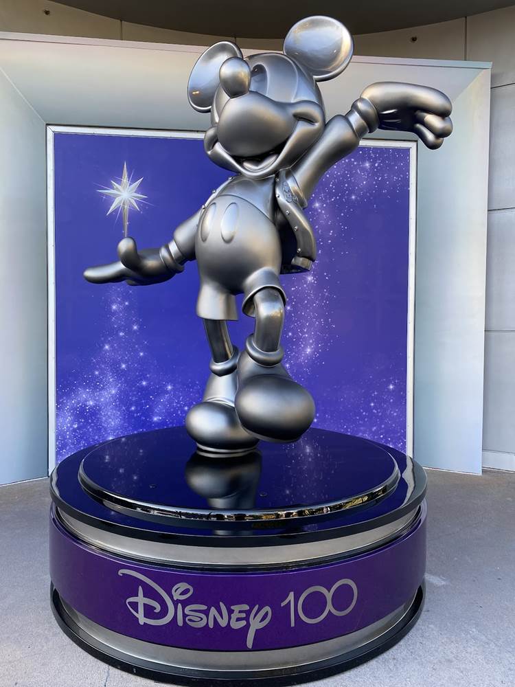 Platinum Mickey Statue Appears in Downtown Disney District For