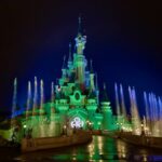 Disneyland Paris Lights Sleeping Beauty Castle in Green in Celebration of St. Patrick's Day